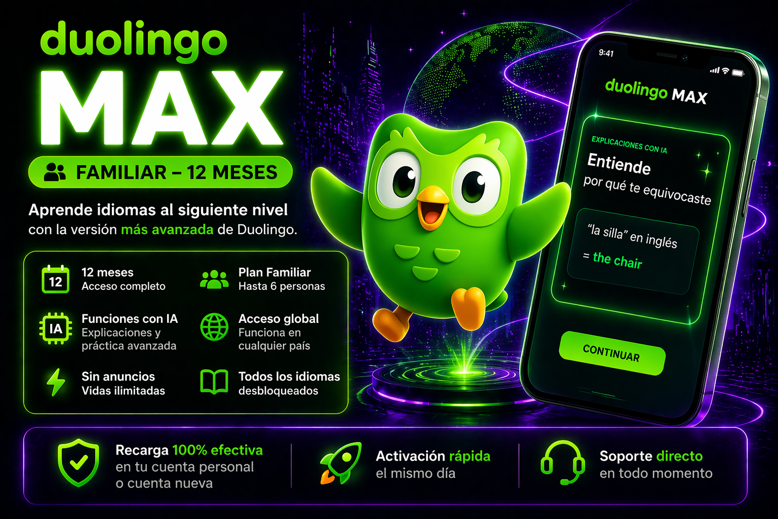💎 DUOLINGO MAX PREMIUM – 12 MESES 💎