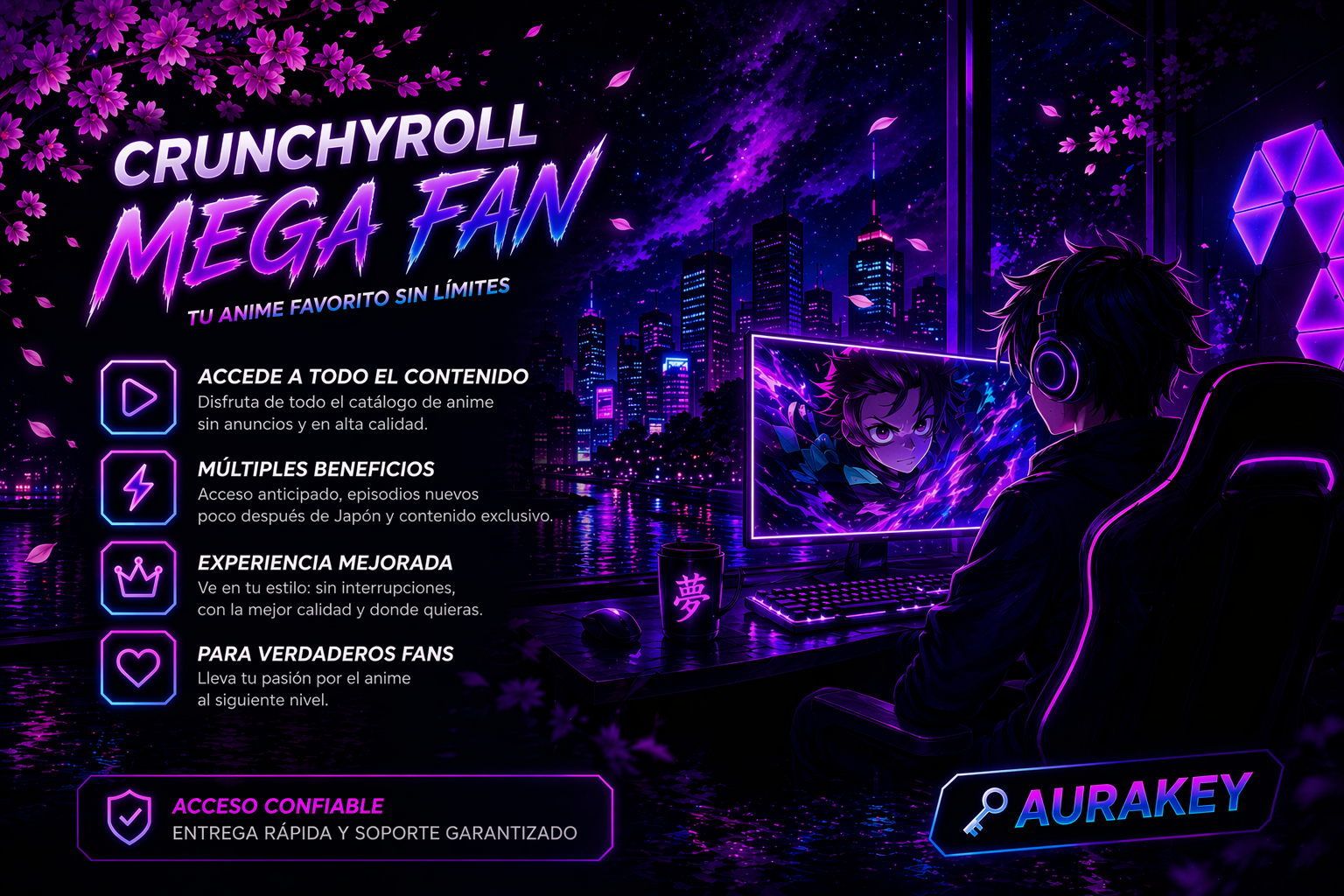 Crunchyroll Mega Global  Fan 12 meses