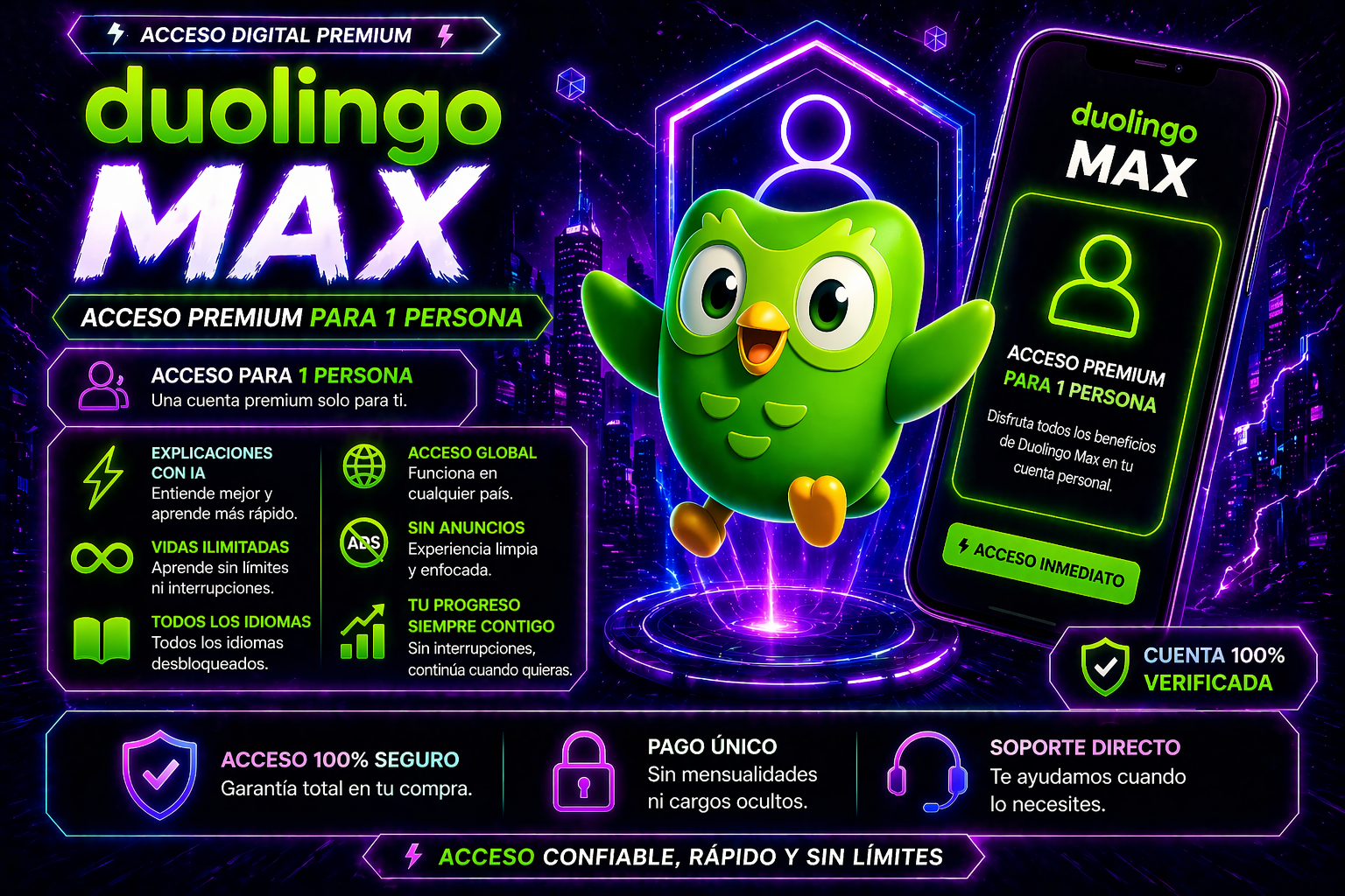💎Cupos Duolingo MAX 12 meses💎